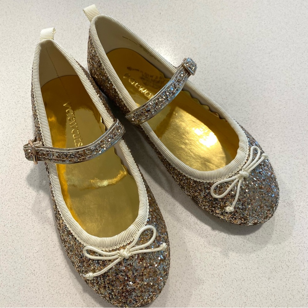 Crewcuts Girls' glitter Mary Jane ballet flats